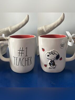 Rae Dunn Peanuts Snoopy #1 Teacher Double Sided Mug